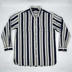 Levi's Men's Oversized Striped Button Up Shirt M Cotton Workwear Heavyweight
